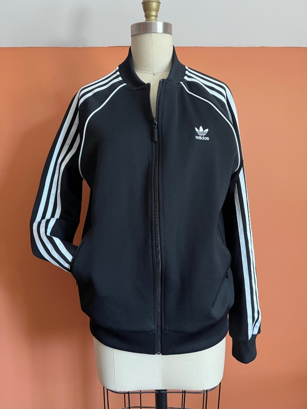 Adidas Adidas CE2392 Originals Classic Track Jacket Black White Size M - Picture 3 of 9